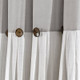 New - 72"x84" Linen Button Shower Curtain Gray/White - Lush Décor