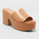 New - Women's Ricky Platform Heels - A New Day Cognac 12