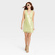 New - Women's Mini A-Line Dress - A New Day Green Sequin S