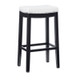 Open Box Claridge Backless Faux Leather Saddle Barstool White/Black - Linon