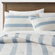 Open Box 3pc King Traditional Stripe Comforter & Sham Set Blue - Threshold