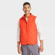 New - Men's Quilted Puffer Vest - All in Motion Red Orange L