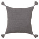 New - 20"x20" Oversize Solid Striped Square Throw Pillow with Tassels Cover Gray - Rizzy Home