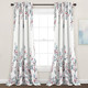 New - Set of 2 (95"x52") Mirabelle Watercolor Floral Light Filtering Window Curtain Panels Blue/Coral - Lush Décor