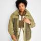 New - Women's Two Tone Quilt Lined Jacket - Future Collective with Reese Blutstein Green 2X