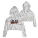 New - NFL Chicago Bears Girls' Gray Tie-Dye Crop Hooded Sweatshirt - XL