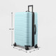 New - Hardside Large Checked Suitcase Muddy Aqua - Open Story