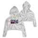 NFL New England Patriots Girls' Gray Tie-Dye Crop Hooded Sweatshirt - XS