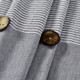 New - Farmhouse Button Striped Yarn Dyed Woven Cotton Single Shower Curtain Gray - Lush Décor