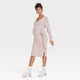 Open Box Long Sleeve Tie-Front Maternity Sweater Dress - Isabel Maternity by Ingrid & Isabel Chilly Mauve L