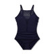 New - Women's UPF 50 Crochet High Neck One Piece Swimsuit - Aqua Green® True Navy M