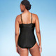 New - Women's Full Coverage Shirred Front One Piece Swimsuit - Kona Sol Black S