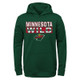 New - NHL Minnesota Wild Boys' Poly Fleece Hooded Sweatshirt - L