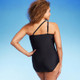 New - Lands' End Women's UPF 50 Full Coverage Tummy Control One Shoulder One Piece Swimsuit - Black S