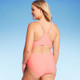 New - Women's Medium Coverage Racerback One Piece Swimsuit - Kona Sol Coral Pink S