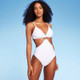 New - Women's Ring-Front Monokini One Piece Swimsuit - Shade & Shore White L