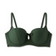 New - Women's Light Lift Tie-Front Keyhole Pique Textured Bikini Top - Shade & Shore Dark Green 34DD