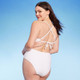 New - Women's Ring-Front Monokini One Piece Swimsuit - Shade & Shore White S