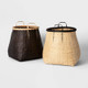 New - Large Black Bamboo Basket with Natural Handles - Threshold