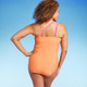 New - Lands' End Women's UPF 50 Full Coverage Tummy Control One Shoulder One Piece Swimsuit - Pink/Orange L