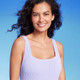 New - Women's Full Coverage Pucker Textured Square Neck One Piece Swimsuit - Kona Sol Lilac XL