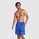 New - Speedo Men's 5.5" Floral Print Swim Shorts - Blue S