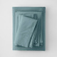 New - Queen Washed Supima Percale Solid Sheet Set Light Teal - Casaluna