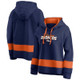 New - NFL Denver Broncos Women's Halftime Adjustment Long Sleeve Fleece Hooded Sweatshirt - L