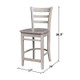 Open Box 24" Emily Counter Height Barstool Washed Gray/Taupe - International Concepts