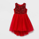New - Girls' Sequin Tulle Sleeveless Dress - Cat & Jack Red M