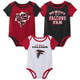 New - NFL Atlanta Falcons Infant Boys' 3pk Bodysuit - 18M