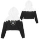 New - NFL Las Vegas Raiders Girls' Crop Hooded Sweatshirt - S