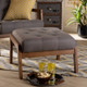 Open Box Naeva Upholstered Wood Footstool Gray/Brown - Baxton Studio