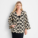 New - Women's Geo Print Oversized Quilted Jacket - Future Collective with Jenny K. Lopez Black/Cream XXS/XS