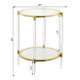 Open Box Royal Crest 2 Tier Acrylic Glass End Table Clear/Gold - Breighton Home