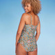 Women's Shirred Bandeau One Piece Swimsuit - Shade & Shore Multi Paisley Print L