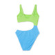 New - Women's Cut Out One Piece Swimsuit - Wild Fable Bright Green & Bright Blue XXS