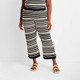 New - Women's Striped Scallop Edge Ankle Pants - Future Collective with Jenny K. Lopez Black/Cream 4X