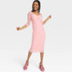 New - Black History Month Women's House of Aama Sweetheart Neck A-Line Dress - Pink Polka Dots M