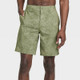 New - Men's 9" Leaf Print Hybrid Swim Shorts - Goodfellow & Co Dark Green 30