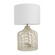 New - Coastal Rattan Table Lamp with Drum Shade Beige - Olivia & May