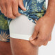 New - Men's 7" Leaf Print Swim Shorts with Boxer Brief Liner - Goodfellow & Co Navy Blue S