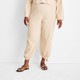 New - Women's High-Waisted Ankle Tie Pants - Future Collective with Jenny K. Lopez Beige 3X