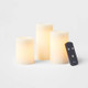 New - 3pk 6" x 3" LED Flameless Black Wick Candle Cream - Threshold