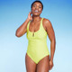 New - Women's U-Wire Medium Coverage One Piece Swimsuit - Kona Sol Green S