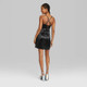 New - Women's Sleeveless Corset Satin Bodycon Dress - Wild Fable Black S