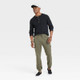New - Men's Ultra Soft Fleece Tapered Cargo Pants - Goodfellow & Co Olive Green XS