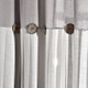 New - Set of 2 (24"x29") Farmhouse Linen Button Kitchen Curtain Tiers Gray/White - Lush Décor