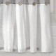 New - Set of 2 (24"x29") Farmhouse Linen Button Kitchen Curtain Tiers Gray/White - Lush Décor