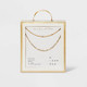 14K Gold Plated Flat Beaded and Link Chain Duo Necklace - A New Day Gold